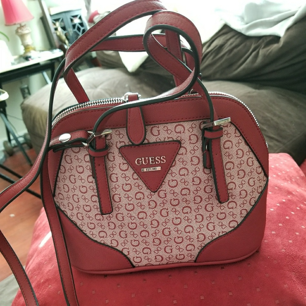 Guess burgundy Darcie Mini collection bag